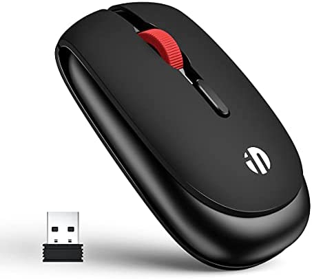 Wireless Mouse, Inphic 2.4G Wireless Silent Computer Mouse with USB Receiver, 5 Adjustable DPI, 4 Buttons Slim Portable Cordless Mouse for Laptop, Desktop, Mac OS