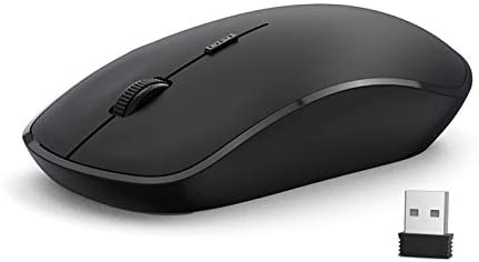 Wireless Mouse for Laptop, JOYACCESS 2.4G Ultra Thin Silent Mouse, with USB Nano 2400 DPI Portable Mobile Optical Cordless Mouse Mice for Laptop, PC, Computer, Mac – Black
