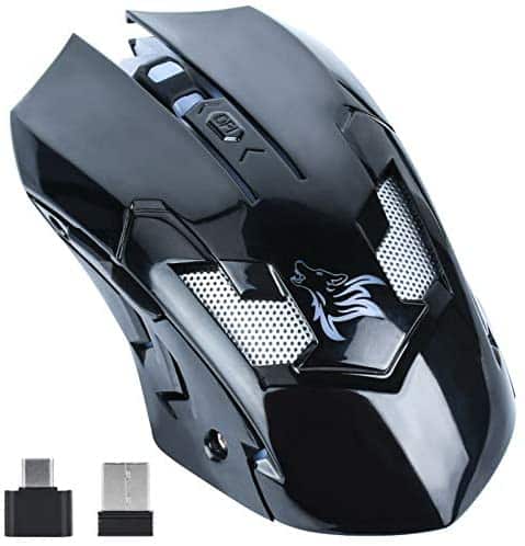 Wireless Mouse,Bluetooth Mouse Rechargeable 2.4G Wireless and Bluetooth Two Mode,Computer Mice with USB Receiver and Type-C,Portable Computer Mice for PC,Tablet,Laptop with Windows System,Gaming&Work