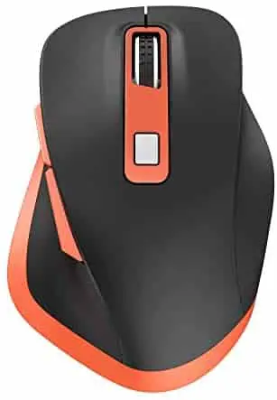 Wireless Mouse，Ergonomic Wireless Portable Mobile Mouse，2.4G Noiseless Mouse with USB Nano Receiver，Rechargeable Wireless Mouse for Laptop,PC,Computer,Notebook (Black&Orange)