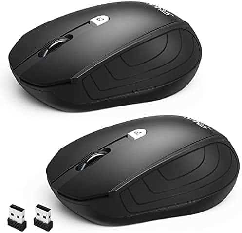 Wireless Optical Computer Mouse, Splaks 2 PCS 2.4Ghz Wireless Mice Portable Office Mouse, Left or Right Hand Mouse 3 Adjustable DPI, 4 Buttons with Nano USB Receiver for Computer, Laptop, MacBook