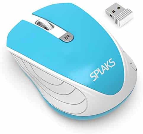 Wireless Optical Computer Mouse, Splaks 2.4Ghz Wireless Mice Portable Office Mouse, Left or Right Hand Mouse 3 Adjustable DPI, 4 Buttons with Nano USB Receiver for Computer, Laptop, MacBook