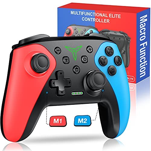 Wireless Switch Controller for Nintendo Switch Controllers, Switch Controllers with a Mouse Touch Feeling on Back Buttons, Extra Pro Switch Controller with Wake-up,Programmable, Turbo Function