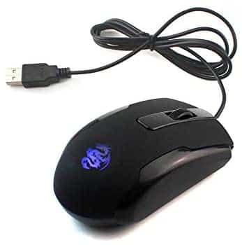 WishLotus Left Handed Mouse Logo Laser Engraving and Matte Process 800 DPI Resolution 3D Button Plug and Play Mini USB Wired Mouse Suitable for Laptop