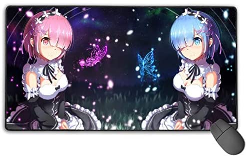 Wrenho Anime Mouse Pad Gaming Mouse Pads Non-Slip Rubber Base Mouse Pad Desk Accessories Keyboard Pad Large Size (29.5×15.8 in / 75x40cm) for Work Gaming Office Home (Anime : 2)