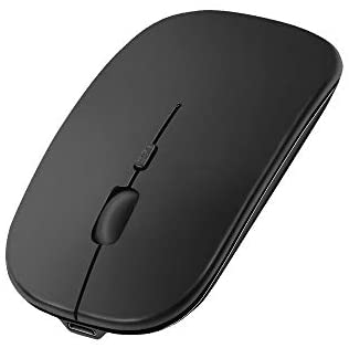 XIWMIX Wireless Mouse Rechargeable Bluetooth 5.0 3.0 2.4G Mouse USB Supported with Nano Receiver Slim Mouse Less Noise 3 Adjustable DPI Levels for Laptop Computer PC Mac Windows Android iOS 13 (black)