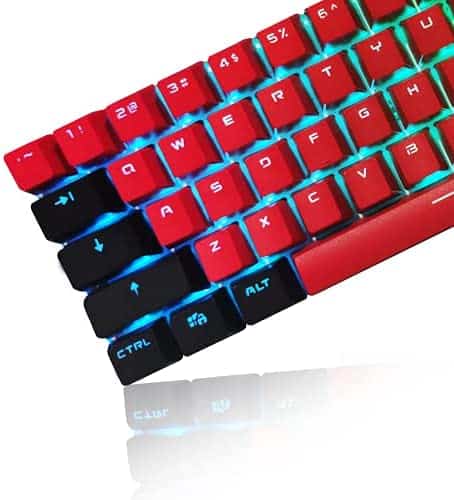 XVX Red and Black keycaps, Keycaps 60 Percent, PBT Keycaps 104 Keys, OEM Profile Custom Keycap, Suitable for Cherry MX Switch/RK 61 / Anne pro 2 Mechanical Keyboard (Red and Black keycaps)