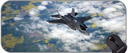XXL Gaming Mouse Pad Large Desk Pads,Military Jets Flight Flying F-35 Fighter Airplanes Office Mouse Pad