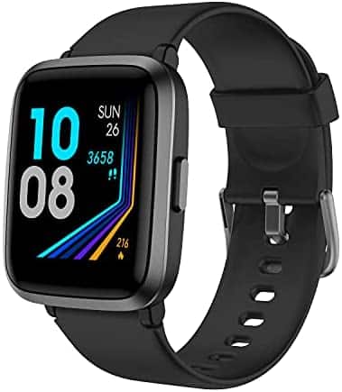 YAMAY Smart Watch, Watches for Men Women Fitness Tracker Blood Pressure Monitor Blood Oxygen Meter Heart Rate Monitor IP68 Waterproof, Smartwatch Compatible with iPhone Samsung Android Phones (Black)
