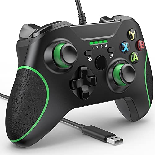 YCCSKY Wired Controller for Xbox One, Xbox One Wired Gaming Controller for Xbox One PC Windows 7/8/10,with Audio Jack Dual-V Turbo (Black)