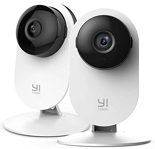 YI 2pc Security Home Camera Baby Monitor, 1080p WiFi Smart Indoor Nanny IP Cam with Night Vision, 2-Way Audio, Motion Detection, Phone App, Pet Cat Dog Cam, Work with Alexa and Google