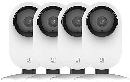 YI 4pc Security Home Camera, 1080p WiFi Smart Indoor Nanny IP Cam with Night Vision, 2-Way Audio, Motion Detection, Phone App, Pet Cat Dog Cam – Works with Alexa and Google