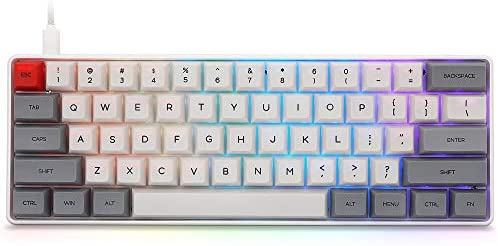 YUNZII SK61 Grey Hotswap Mechanical Gaming Keyboard with Optical Switch, RGB, Programmable Custom Keyboard (Gateron Brown Switch, Grey 61 Keys)