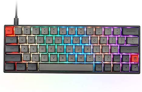 YUNZII SK64 Black Hotswap Mechanical Gaming Keyboard with Optical Switch, RGB, Programmable Custom Keyboard (Gateron Red Switch,Black 64 Keys)