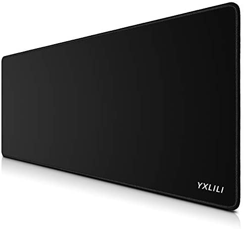 YXLIILI Gaming Mouse Pad XXL Large Mouse Pads 31.5X11.8In Extended Computer Mouse Mat for Wireless Mouse Keyboard with Stitched Edges, Non-Slip Base, Waterproof Mousepads for Office Home Gaming-Black
