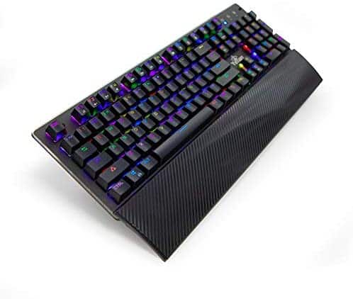 Yeyian Mechanical Gaming Keyboard, Spark Series 2000, USB 2.0, Key caps with More Than 10 Light Modes and Colors, Retro Illumination RGB Light, 50 Million Key Strokes (104 Keys, Blue Switch)