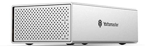 Yottamaster Aluminum 3.5″ 2 Bay Type C Hard Drive Enclosure USB3.1 GEN2 10Gbps Support RAID 0/ RAID 1 for 3.5 Inch HDD/SSD,Mac Style Designed for Personal Storage at Home&Office- [PS200RC3]
