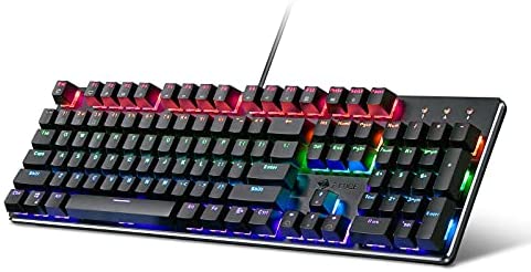 Z-Edge Mechanical Gaming Keyboard, RGB Rainbow Backlight, 104-Key Anti-Ghosting Wired Keyboard, Outemu Gaming Swith and Aluminum Base for PC and Laptop