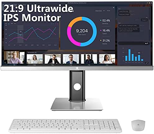 Z-Edge U29IA 29″ Ultrawide Gaming Monitor 2560×1080 WFHD 21:9 Aspect Ratio 100Hz Refresh Rate 4ms MPRT IPS Monitor, HDMIx2+DP with Wireless Keyword and Mouse (Silver)