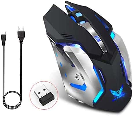 ZERODATE X70 Wireless Gaming Mouse, 2.4GHZ Rechargeable Wireless Computer Game Mice Built in with 600mAh Battery(Black)