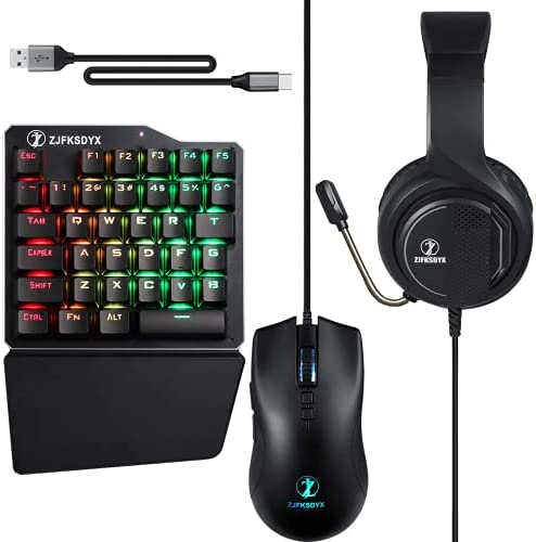 ZJFKSDYX C91MAXPro Gaming Keyboard & Mouse with Headset for N-Switch/Xbox One/PS4/PS3
