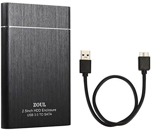 ZOUL Portable External Hard Drive 500GB-USB 3.0 Ultra-Thin Aluminum Alloy HDD Backup, Suitable for PC/desktop/laptop/TV/Mac/MacBook/XBox/PS4/Chromebook/Windows (500GB,Black)