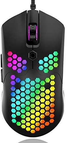 ZQ House M5 USB2.0 12000 DPI Max Adjustable Colorful Glowing Wired Gaming Mouse, Length: 1.7m (Black) Durable (Color : Black)