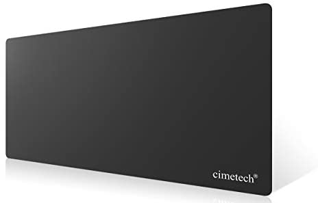 cimetech Gaming Mouse Pad XXL Comfortable Superfine Fiber Desktop Extended Large Mouse Pad Waterproof Keyboard Mat with Non-Slip Base, Smooth Surface for Computer and Desk (25.3✖12.4✖0.04inches)-Black