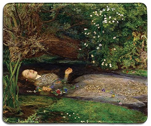 dealzEpic – Art Mousepad – Natural Rubber Mouse Pad with Famous Fine Art Painting of Ophelia by John Everett Millais – Stitched Edges – 9.5×7.9 inches