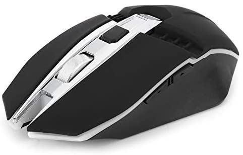 fosa1 2.4G Gaming Mouse,2.4G Plus Bluetooth Three-Mode Wireless Charging Mouse,X5 6 Buttons with Scroll Wheel Mute Ergonomic Optical Mice for Gaming Black