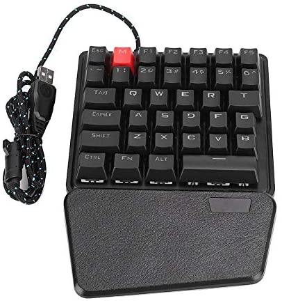 fosa1 One Handed Gaming Keyboard with Hand Rest,One-Handed RGB Mechanical Gaming Keyboard, Left-Handed Mechanical Keypad Support Mobile Game Connection,36 Keys,USB
