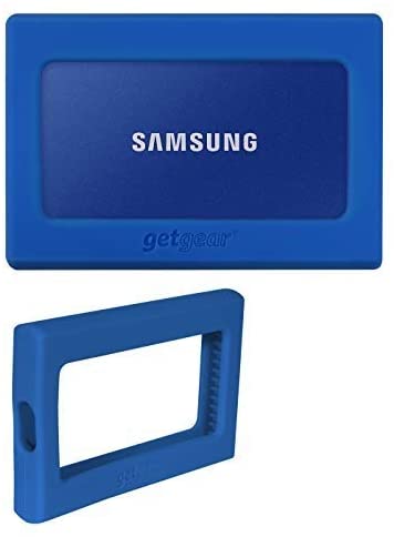 getgear Silicone Bumper for Samsung T7, T7 Touch Portable SSD – 1TB, 2TB, 500GB, USB 3.2, Strong-Shock Absorbing, Slip-Resistant- Blue