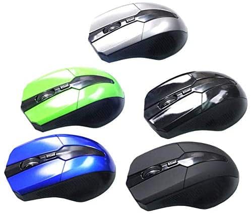 hudiemm0B Wireless Mouse, 2.4GHz 4 Key Adjustable 1600DPI Optical Wireless Mouse Gaming Mice for PC Laptop