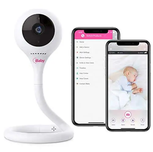 iBaby M2C WiFi Baby Monitor Camera with FHD Audio 1080P with Night Vision Wall Mount Kit Included 2021 Updated Video Audio Quality with Motion Crying Alerts, White
