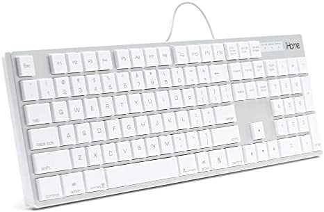 iHome Full Size Wired Keyboard – Compatible with Apple iOS or Windows – Sleek Mac and iMac Style Design – Desktop PC or Laptop