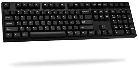iKBC CD108 V2 Ergonomic Mechanical Keyboard with Cherry MX Brown Switch for Windows and Mac, Full Size Keyboard Upgraded with Mistel PBT Double Shot Keycaps for Desktop and Laptop, Solid Build Quality