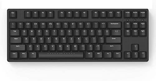 iKBC W200 Wireless Mechanical Keyboard with Cherry MX Silent Red Switch for Windows and Mac OS, Enables Media Key and LED Indicator (2.4G Dongle, USB 2.0, PBT Double Shot 87 Keycaps, Black Color, ANSI