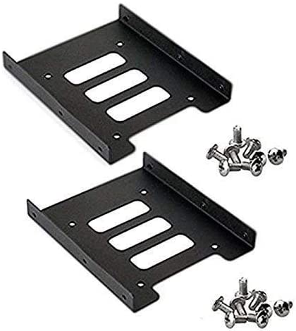 iMBAPrice (Pack of 2) 2.5″ to 3.5″ Bay SSD HDD Notebook Hard Disk Drive Black Mounting Bracket Adapter Tray Kit