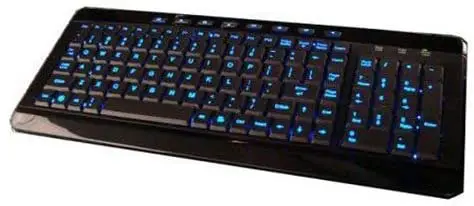 iMBAPrice USB Backlit Blue LED Multimedia Keyboard, Piano Black (IMBA-SBL-BKB)