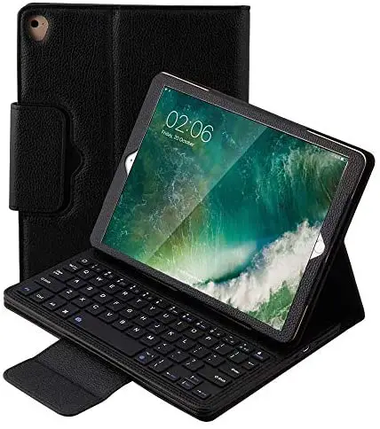 iPad 6th Generation Cases with Keyboard, New iPad 9.7 2018 2017 / iPad Pro 9.7 / iPad Air 2 & 1 Keyboard Case, YMH Leather Durable Detachable Magnetic Auto Sleep Wake Wireless BT Keyboard Case (01)