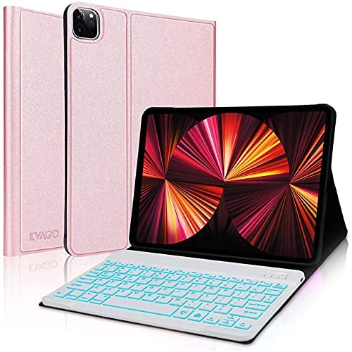 iPad Air 4th Generation Case with Keyboard 2020 – Auto Sleep Wake Case – 7 Color Backlit Keyboard – Keyboard Case for iPad Air 4/ iPad Pro 11 2018/2020(1st / 2nd Gen), Rose Gold