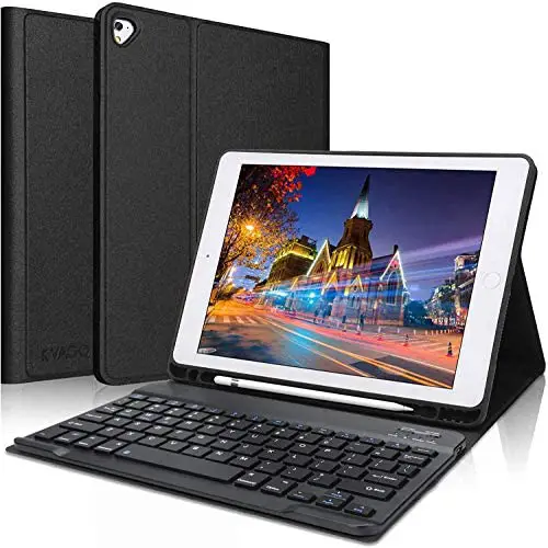 iPad Keyboard Case 9.7 inch, Compatible with iPad 6th Generation,iPad 5th Generation, iPad Pro 9.7 inch, iPad Air 2,iPad Air, Protective Folio Cover with Wireless Bluetooth Keyboard -Black