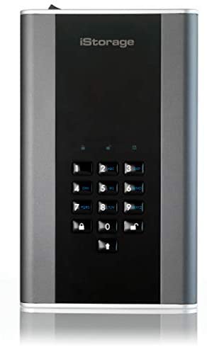 iStorage diskAshur DT2 2TB Secure encrypted portable desktop hard drive, FIPS Level 2 certified – Password protected, dust and water resistant, military grade hardware encryption IS-DT2-256-2000-C-G