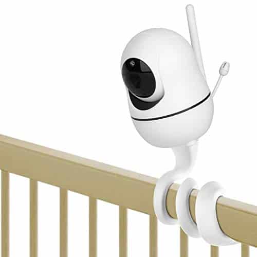iTODOS Baby Monitor Mount for HelloBaby HB65/HB66/HB248,ANMEATE SM935E Baby Monitor Camera, Versatile Twist Mount Without Tools or Wall Damage -White