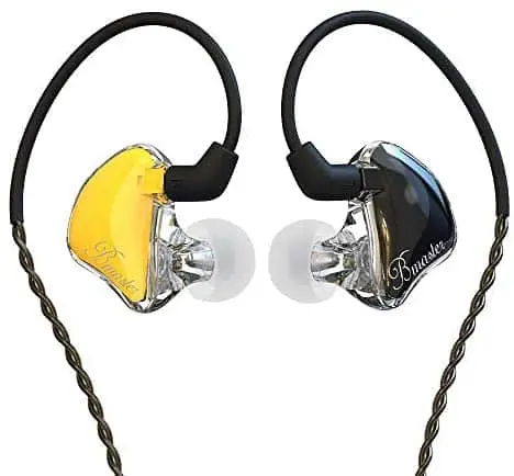 in-Ear Monitors, BASN Bmaster Triple Driver HiFi Stereo Noise-Isolating with Enhanced Bass for Musicians Stage/Audio Recording (PRO Golden/Black)