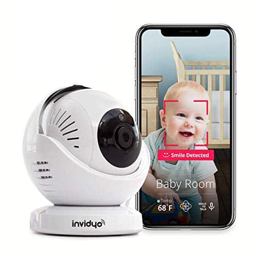 invidyo – WiFi Baby Monitor with Live Video and Audio | Cry Detection & Stranger Alerts | 1080P Full HD Camera, Night Vision, Two Way Talk, Temperature Sensor | Remote Pan & Tilt with Smart Phone App