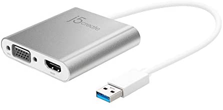 j5create USB 3.0 to Dual VGA HDMI Multi-Monitor Adapter- Compatible with Microsoft Windows 10/8.1/8 / 7 (32-bit or 64-bit) Mac OS X v10.8 or Later (with USB Type-A 3.0 Port)