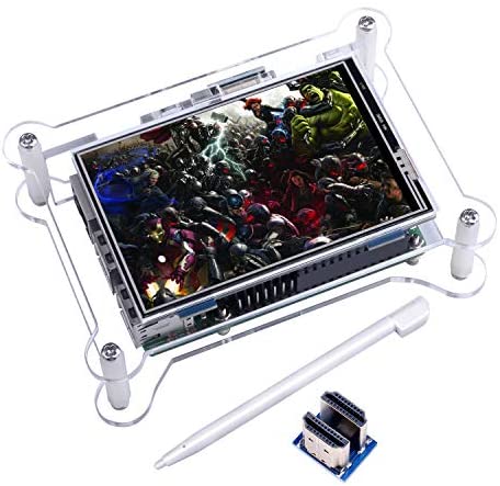 kuman TFT Touch Screen+case, 3.5 Inch TFT LCD Display Monitor with Protective Case Support All Raspberry Pi System, Video Movie Play, Arcade Game, HDMI Audio Input (3.5 in Raspberry pi Screen)