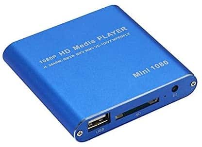 lumaoch Mini 1080P Full HD Media USB HDD SD/MMC Card Player Box (Color : Blue)