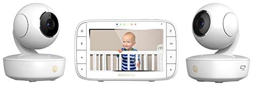 motorola MBP36XL-2 Portable Video Baby Monitor, 5-inch Color Screen, 2 Rechargeable Cameras with Remote Pan, Tilt, and Zoom, Two-Way Audio, and Room Temperature Display